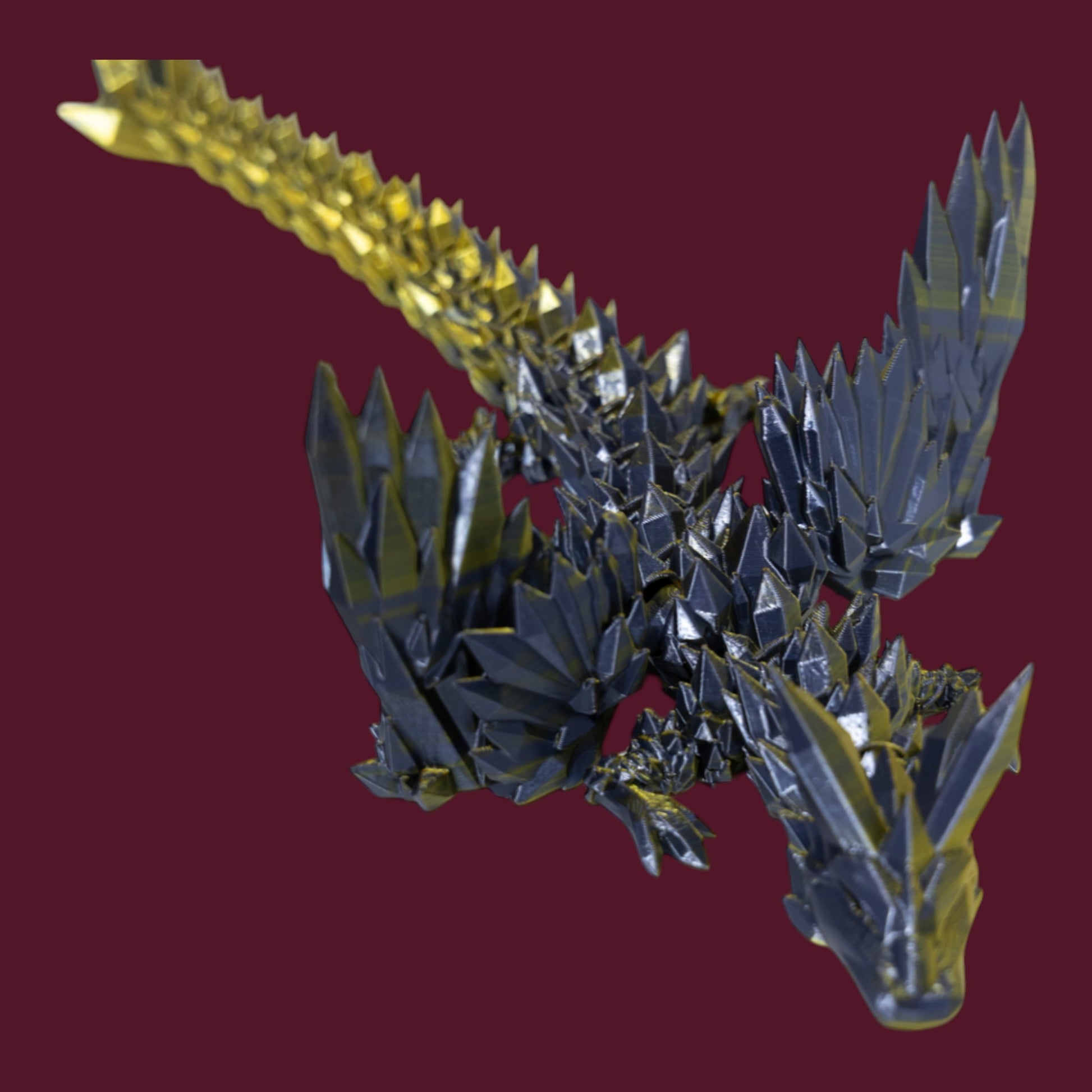 Winged Crystal Dragon - 2 Color Silk PLA